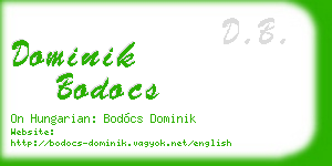 dominik bodocs business card